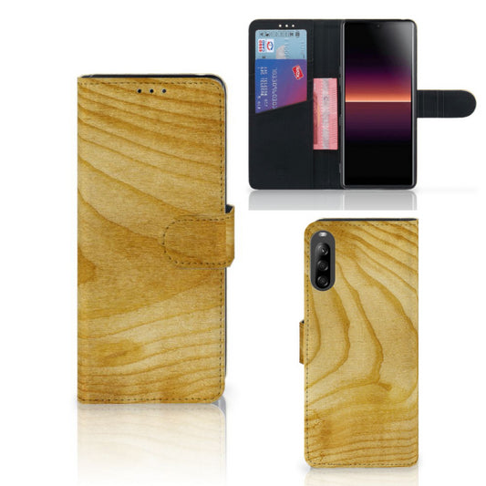 Sony Xperia L4 Book Style Case Licht Hout