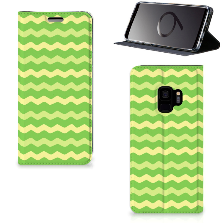 Samsung Galaxy S9 Hoesje met Magneet Waves Green