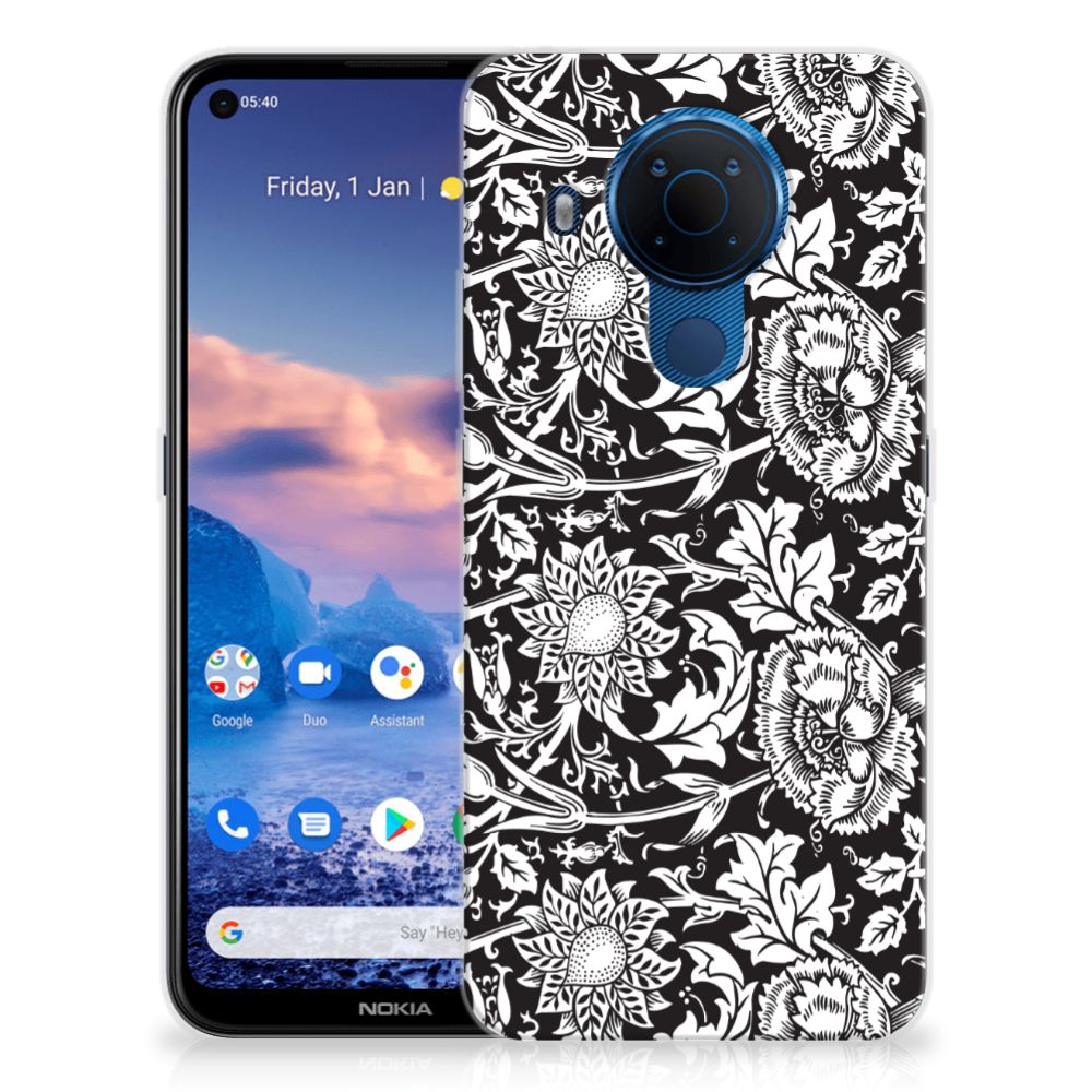 Nokia 5.4 TPU Case Black Flowers