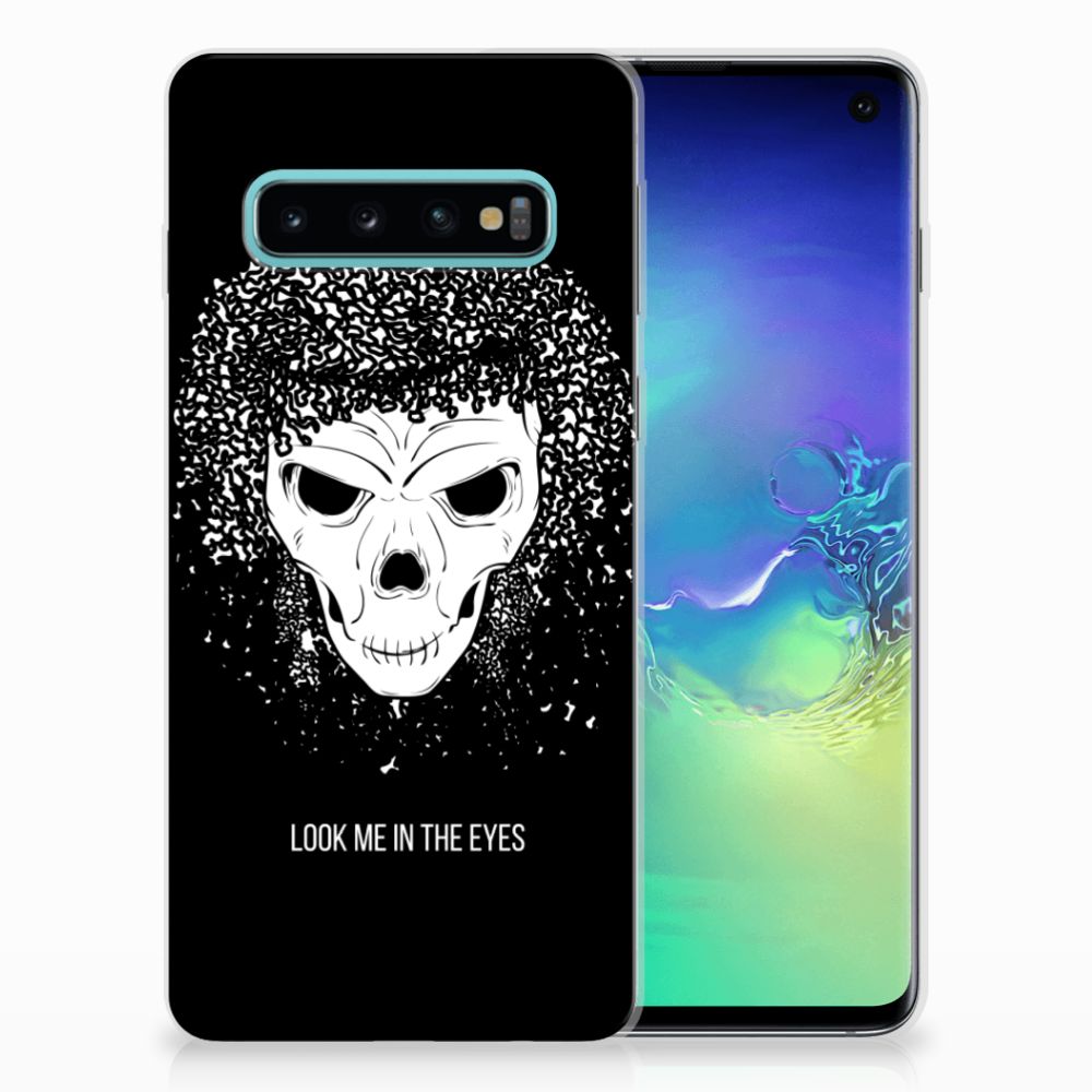 Silicone Back Case Samsung Galaxy S10 Skull Hair