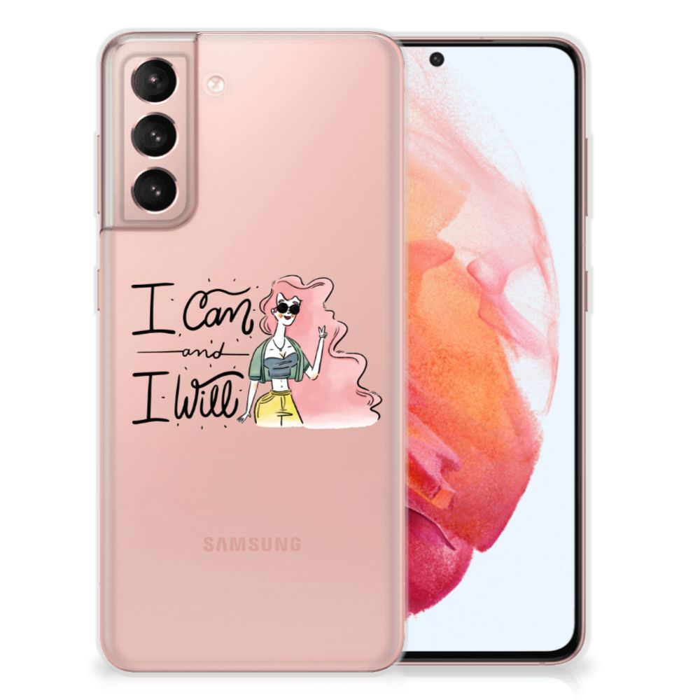 Samsung Galaxy S21 Telefoonhoesje met Naam i Can