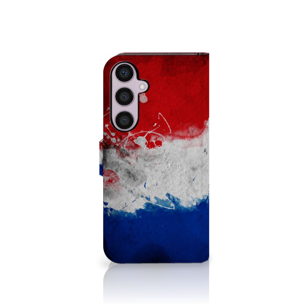 Samsung Galaxy S24 Plus Bookstyle Case Nederland met ontwerp van de Nederlandse vlag.
