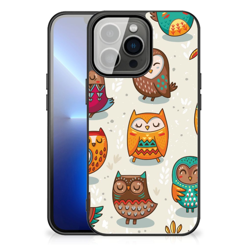 iPhone 13 Pro Max Dierenprint Telefoonhoesje Vrolijke Uilen