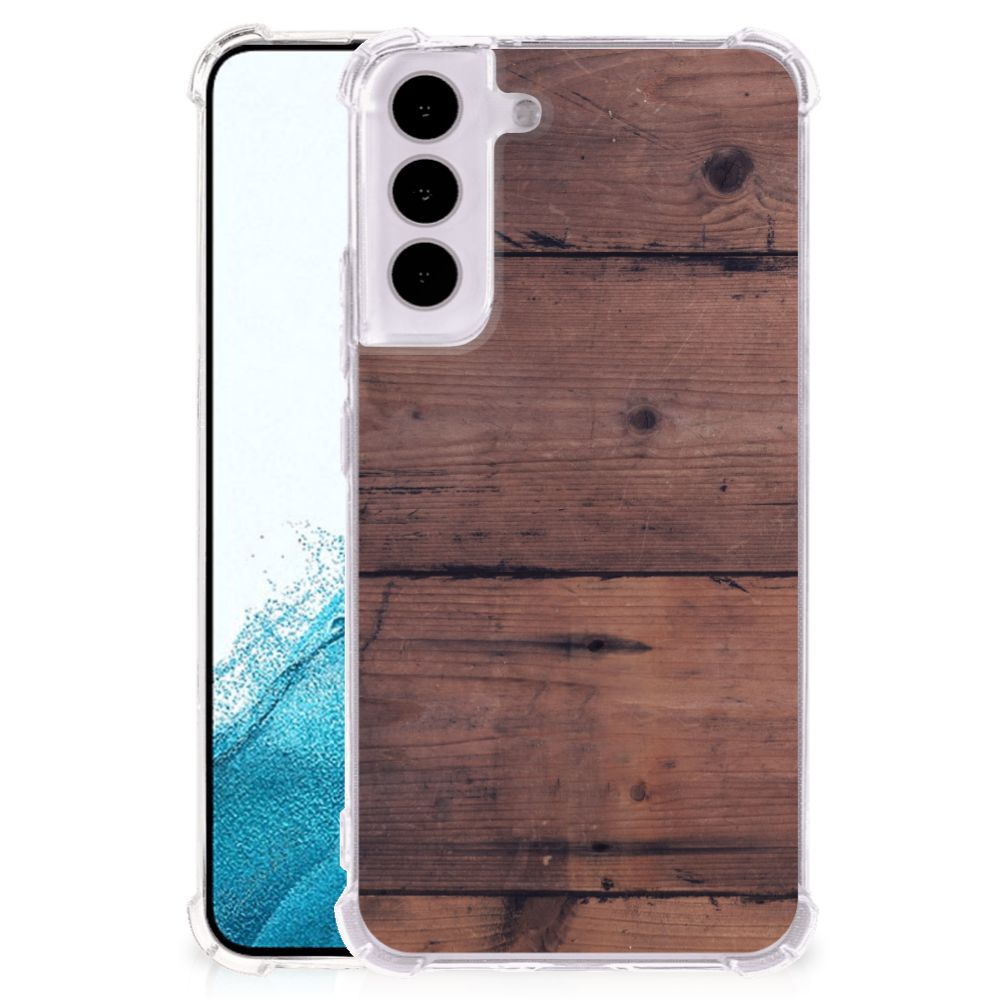 Samsung Galaxy S22 Stevig Telefoonhoesje Old Wood