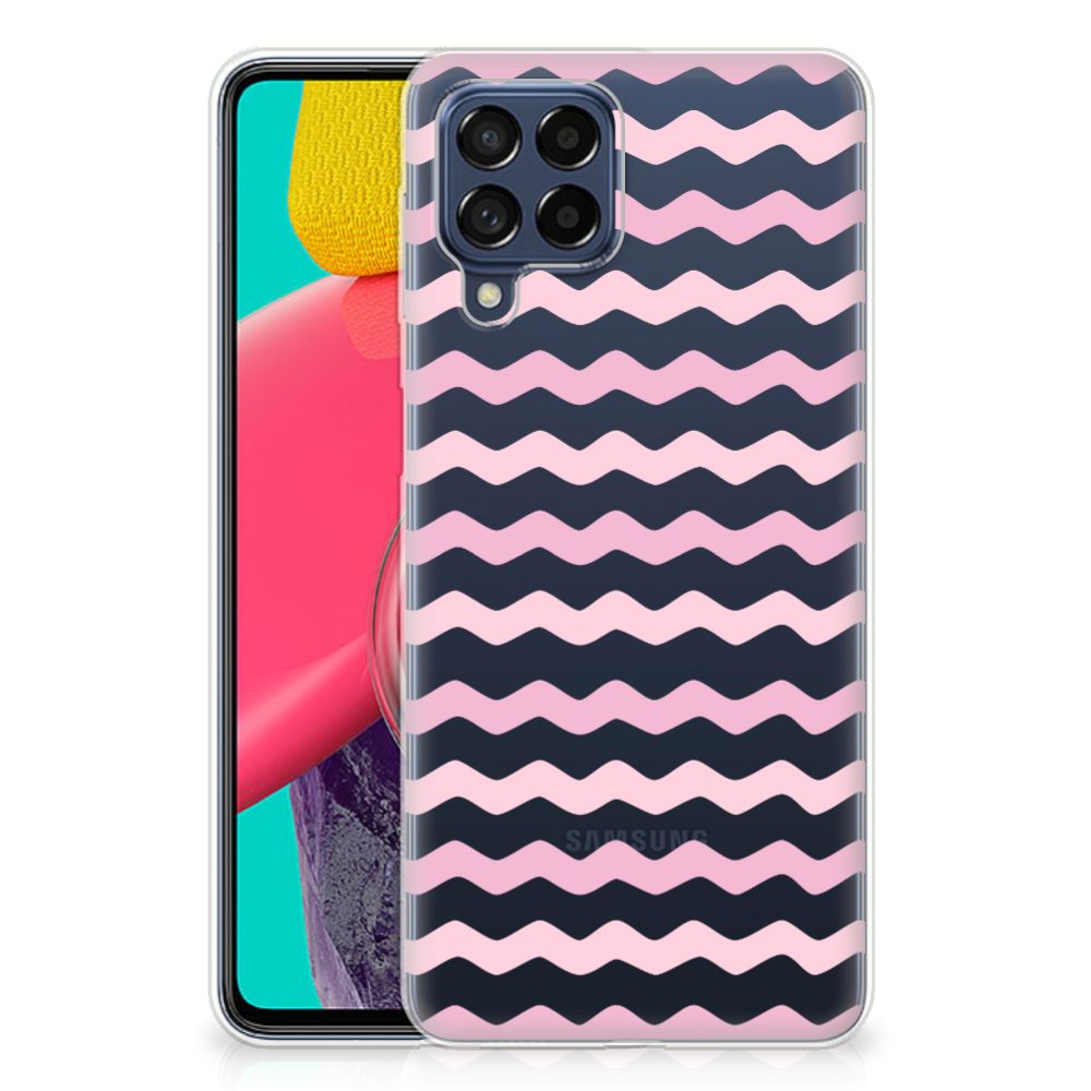 Samsung Galaxy M53 TPU bumper Waves Roze