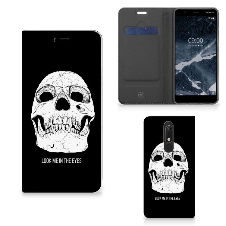 Mobiel BookCase Nokia 5.1 (2018) Skull Eyes