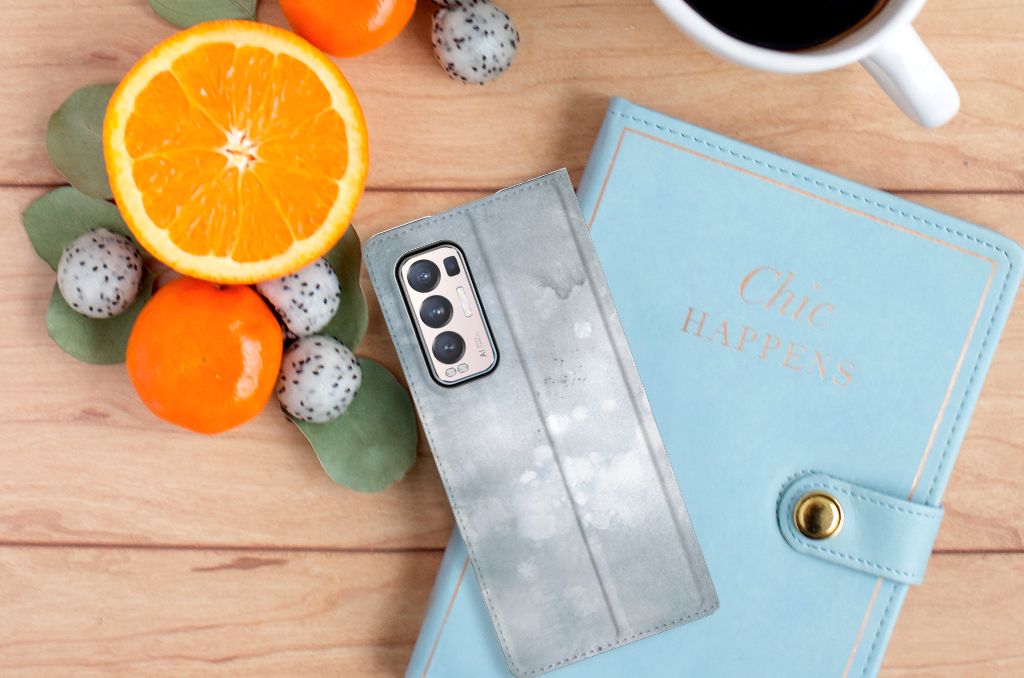 Bookcase OPPO Find X3 Neo Painting Grey - B2C Telecom