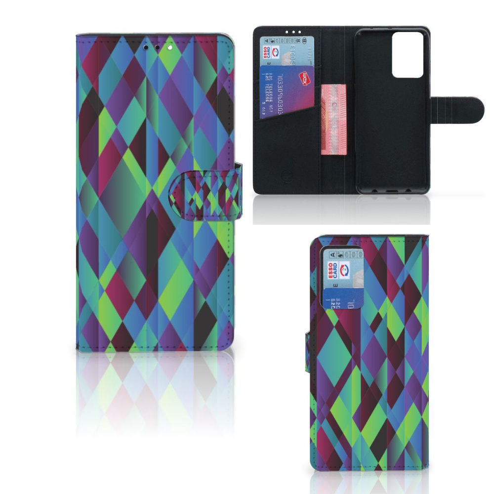 Xiaomi Redmi Note 10 Pro Book Case Abstract Green Blue