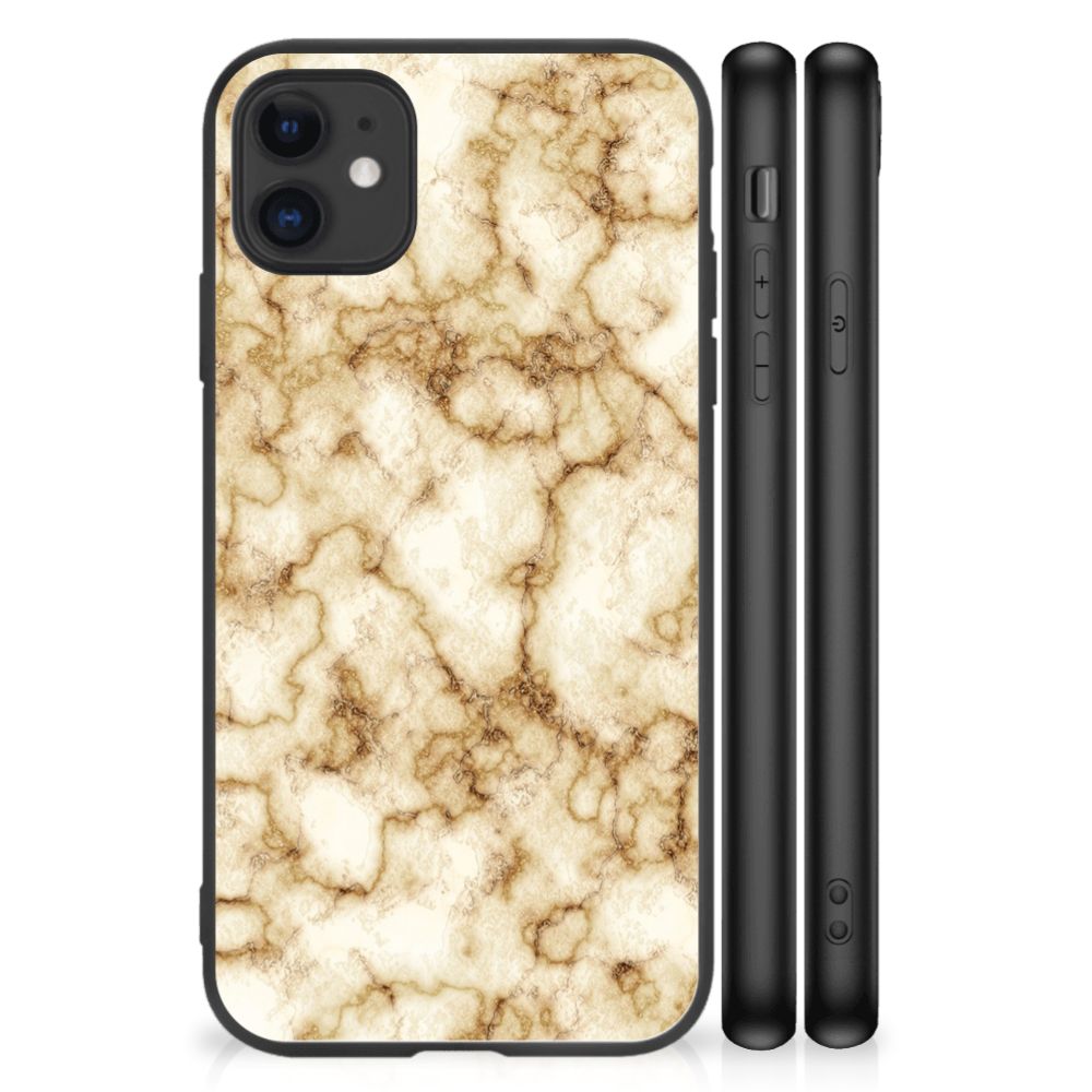 iPhone 11 Marmeren Print Telefoonhoesje Marmer Goud B2C Telecom