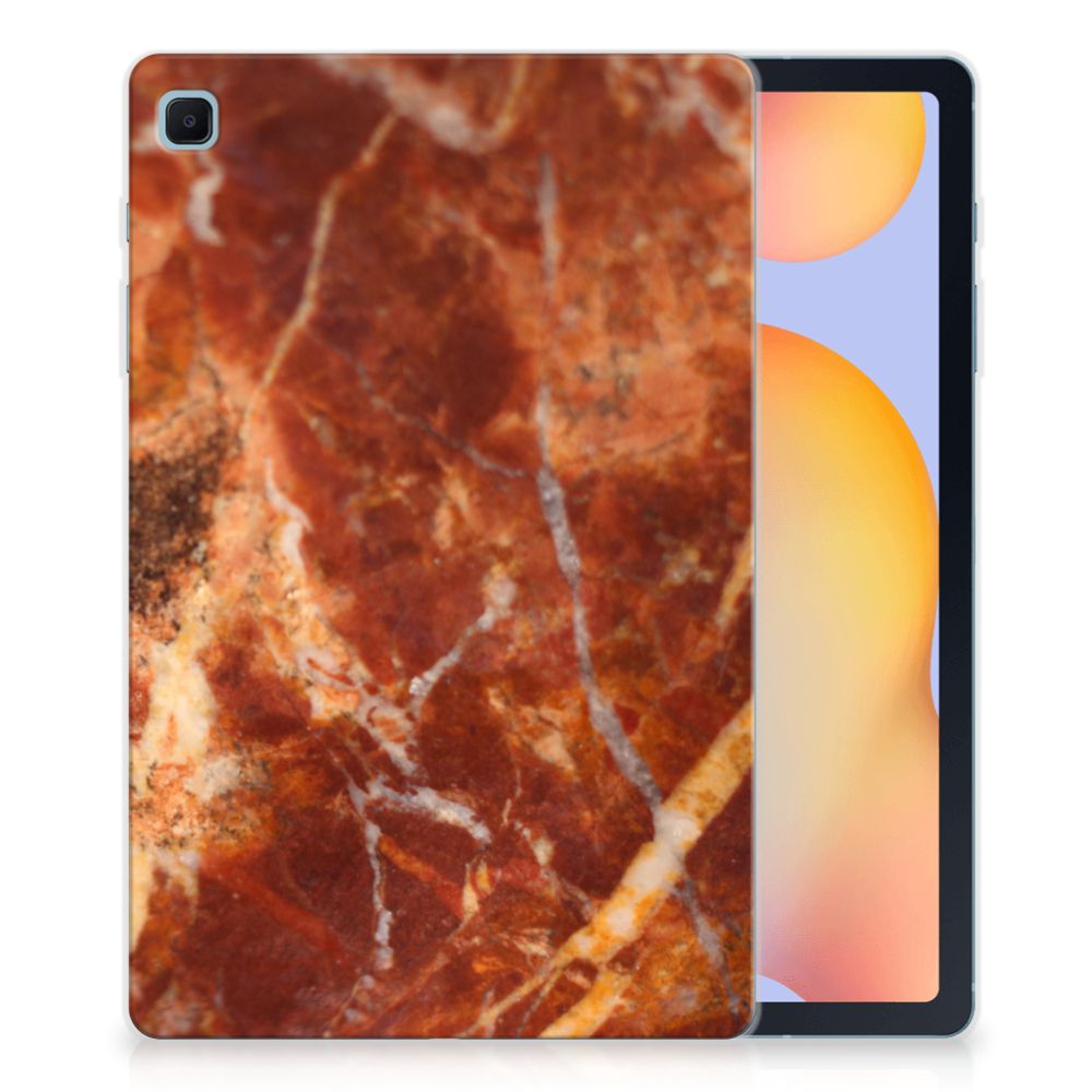 Samsung Galaxy Tab S6 Lite | S6 Lite (2022) Tablet Back Cover Marmer Bruin