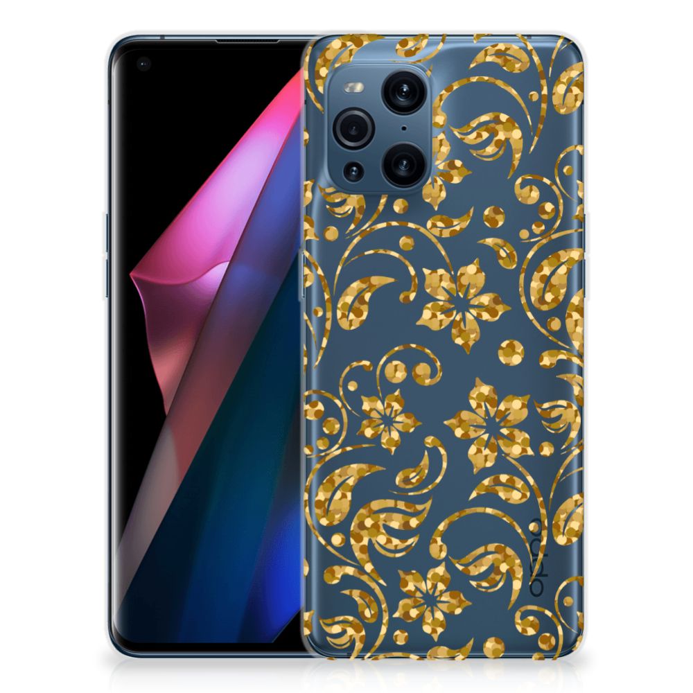 OPPO Find X3 | X3 Pro TPU Case Gouden Bloemen