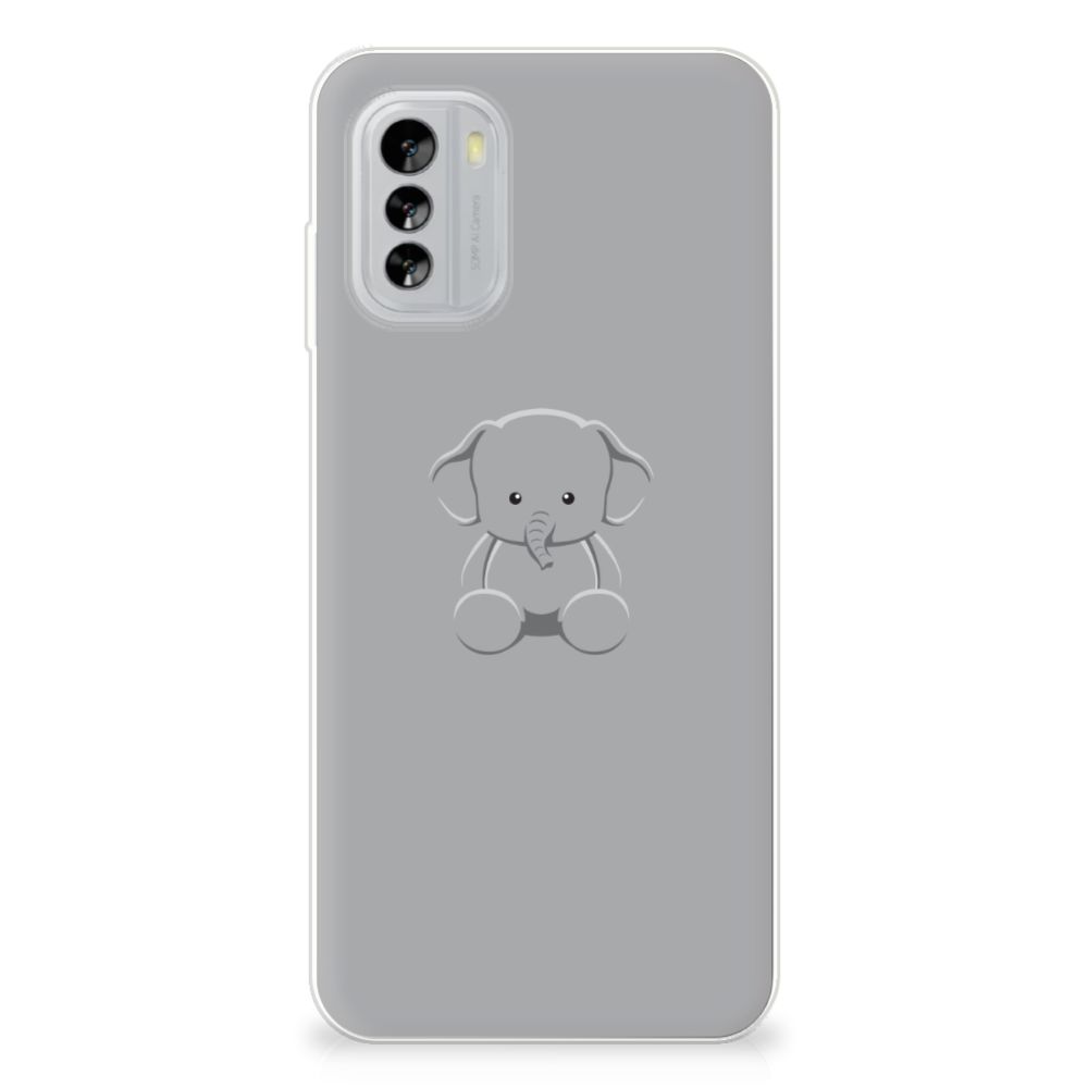 Nokia G60 Telefoonhoesje met Naam Grijs Baby Olifant