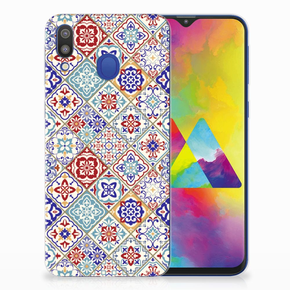 Samsung Galaxy M20 (Power) TPU Siliconen Hoesje Tiles Color