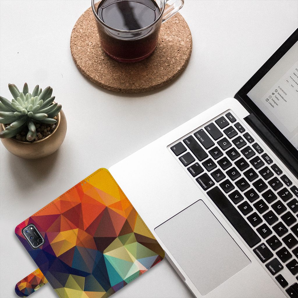 OPPO A72 | OPPO A52 Book Case Polygon Color