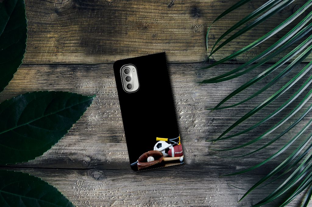 Motorola Moto G51 5G Hippe Standcase Sports met sportafbeeldingen en een houder voor pasjes