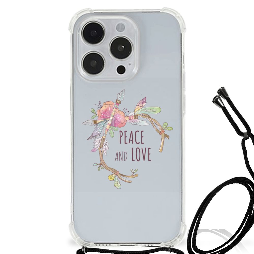 iPhone 14 Pro Stevig Bumper Hoesje Boho Text