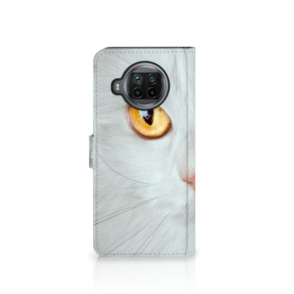 Xiaomi Mi 10T Lite Telefoonhoesje met Pasjes Witte Kat