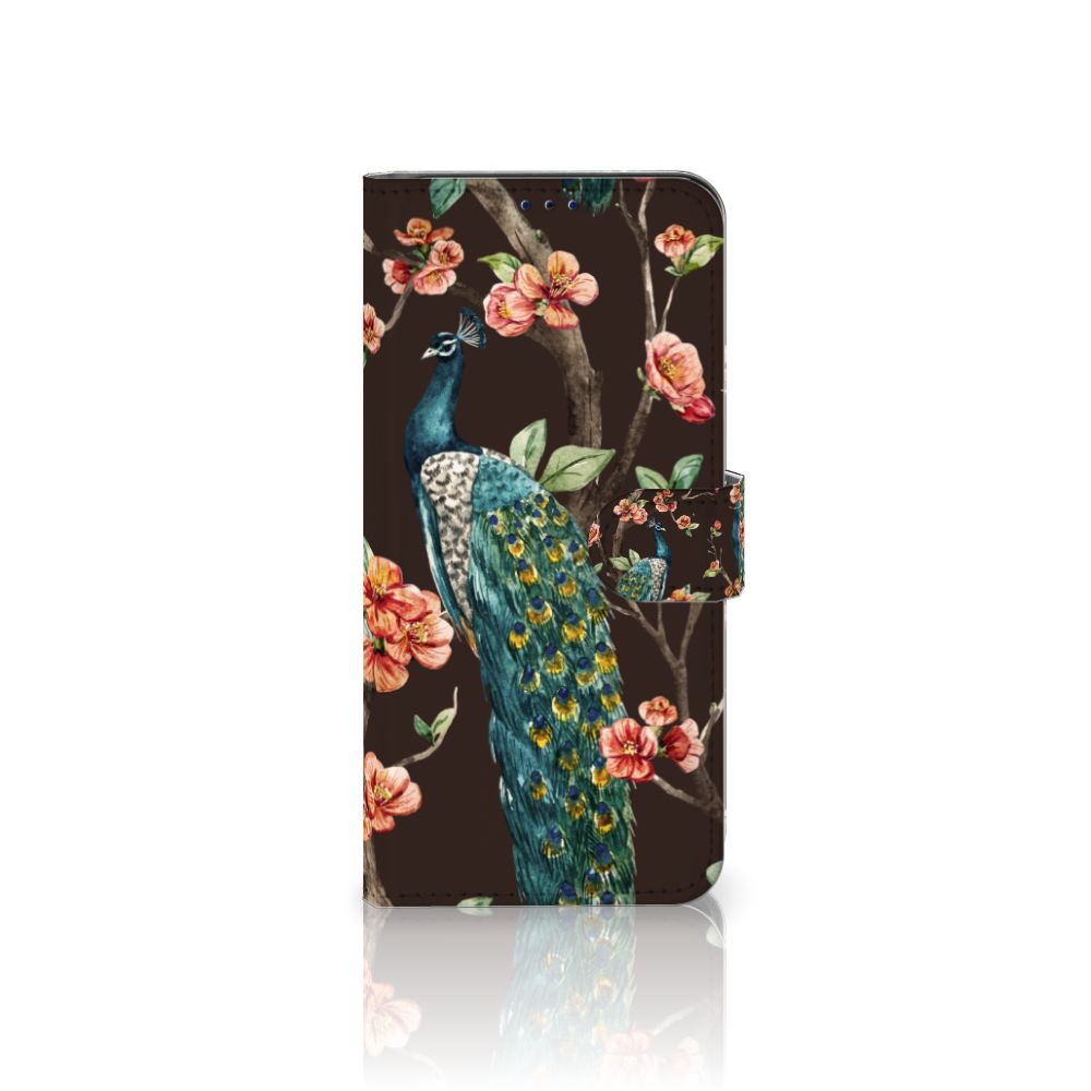 Xiaomi Poco X4 Pro 5G Telefoonhoesje met Pasjes Pauw met Bloemen