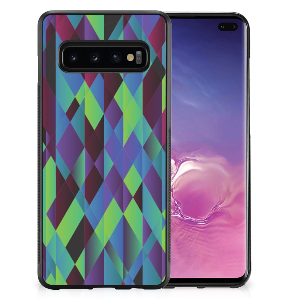 Samsung Galaxy S10+ Grip Case Abstract Green Blue