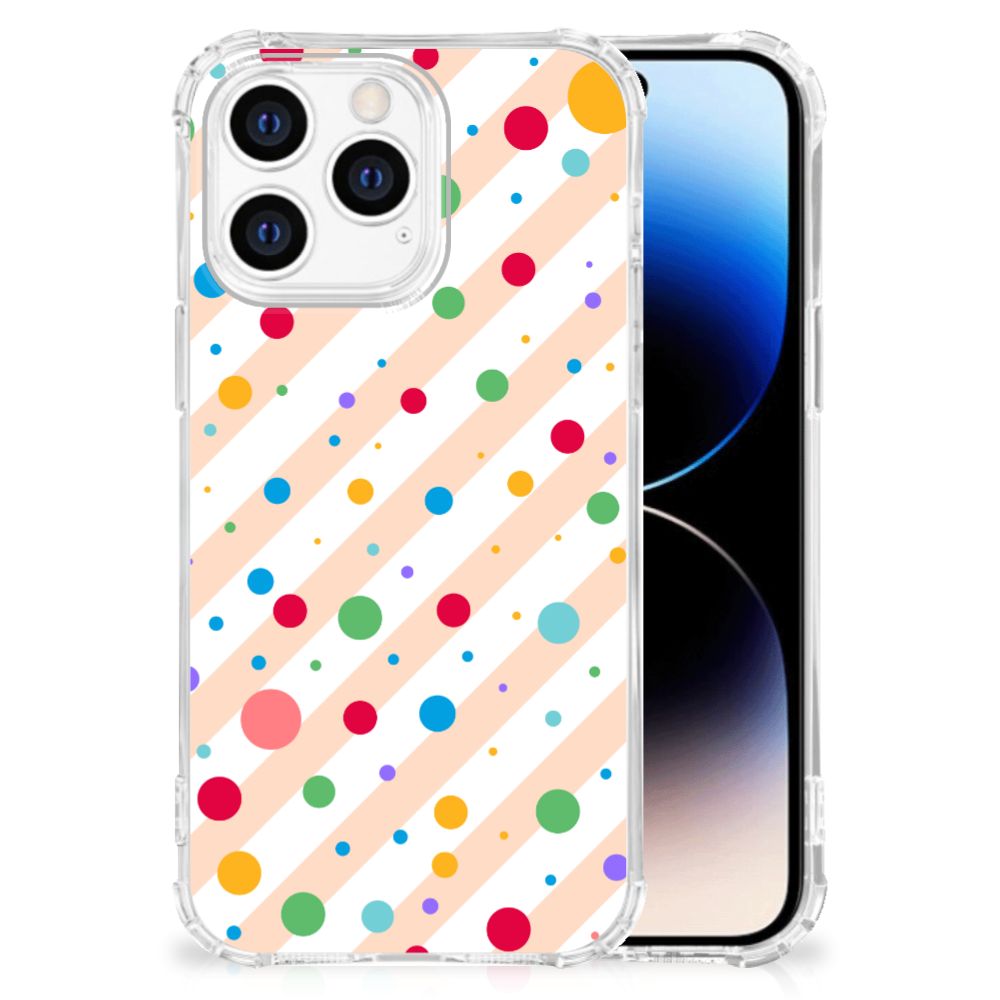 iPhone 14 Pro Doorzichtige Silicone Hoesje Dots B2C Telecom