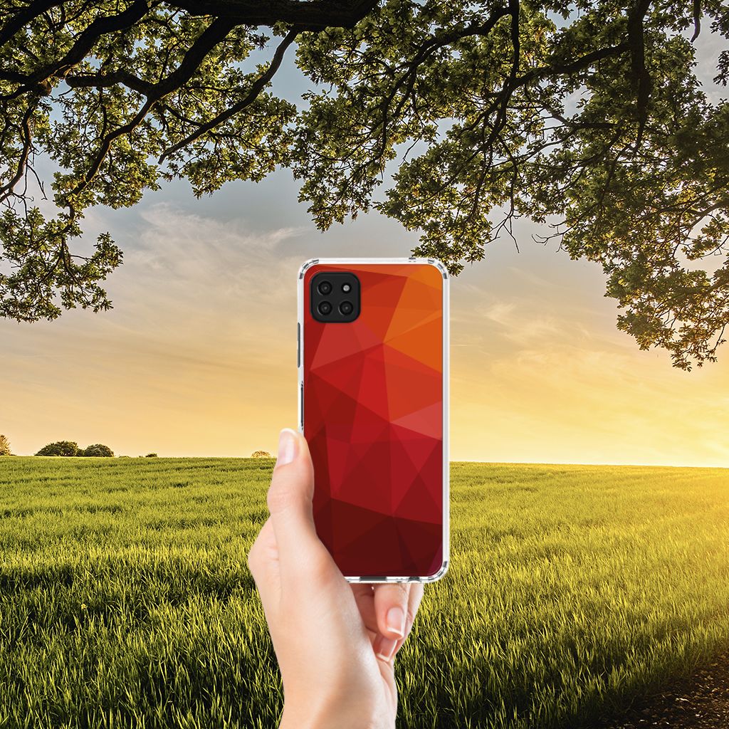 Shockproof Case voor Samsung Galaxy A22 5G Polygon Red B2C Telecom