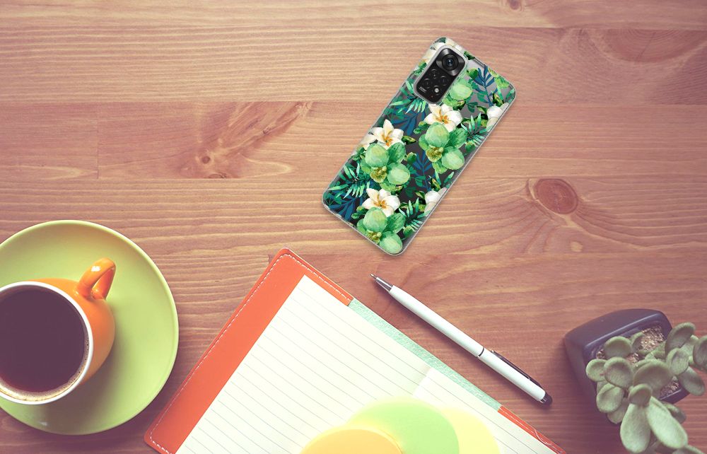 Xiaomi Redmi 10 | Redmi Note 11 4G TPU Case Orchidee Groen