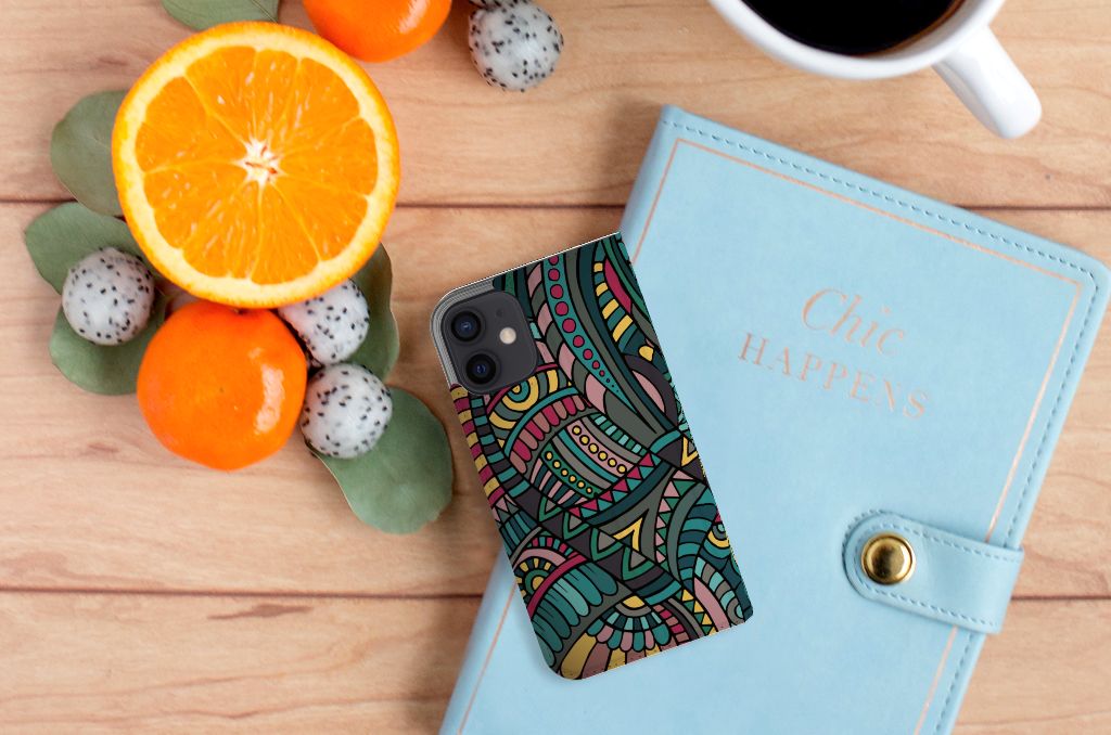 iPhone 12 Mini Hoesje met Magneet Aztec - B2C Telecom