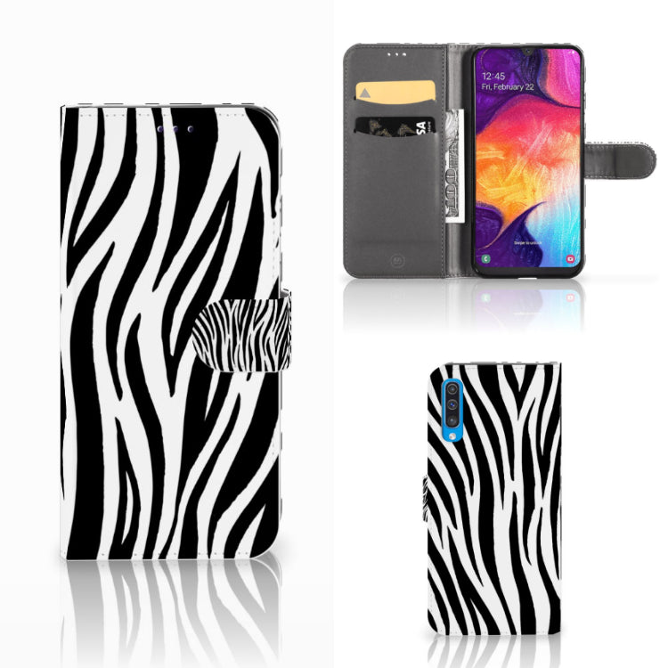 Samsung Galaxy A50 Telefoonhoesje met Pasjes Zebra