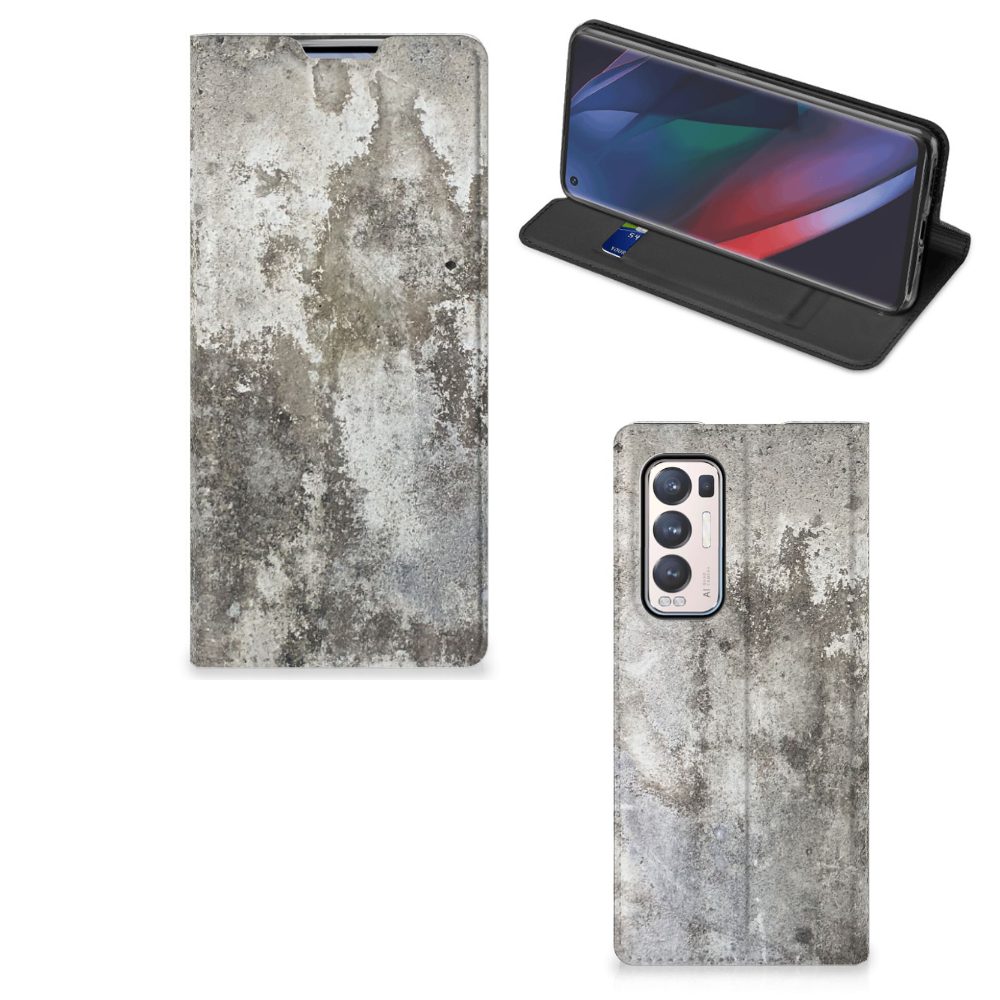 OPPO Find X3 Neo Standcase Beton Print - B2C Telecom