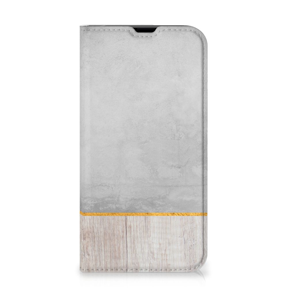 iPhone 13 Pro Book Wallet Case Wood Concrete - B2C Telecom