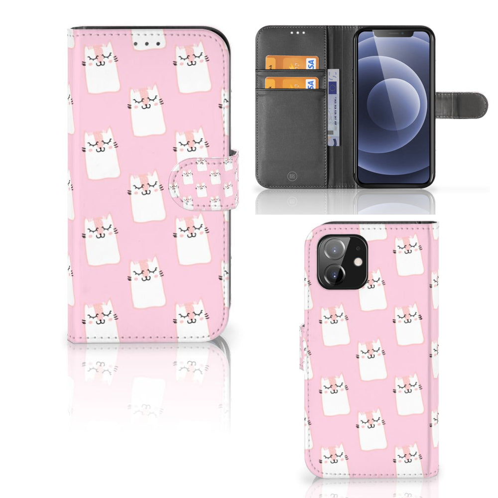 iPhone 12 | 12 Pro (6.1") Telefoonhoesje met Pasjes Sleeping Cats