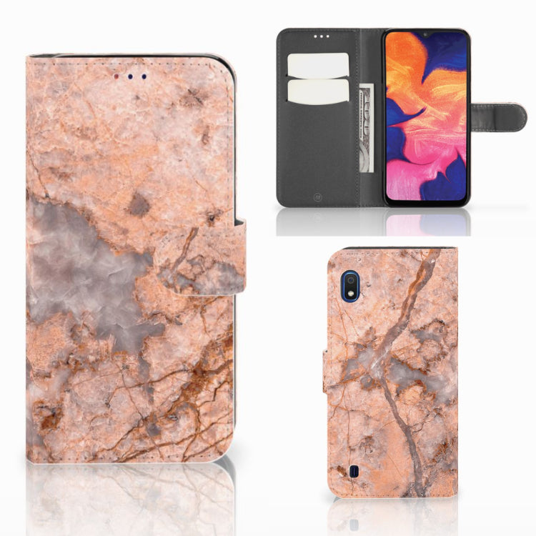 Samsung Galaxy A10 Bookcase Marmer Oranje
