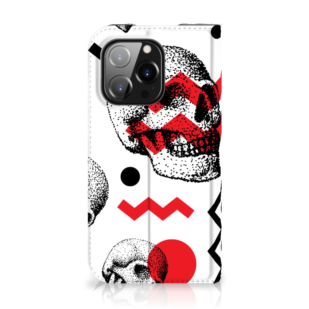 Mobiel BookCase iPhone 14 Pro Skull Red - B2C Telecom