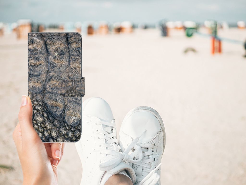 Xiaomi Redmi 8A Telefoonhoesje met Pasjes Krokodillenprint