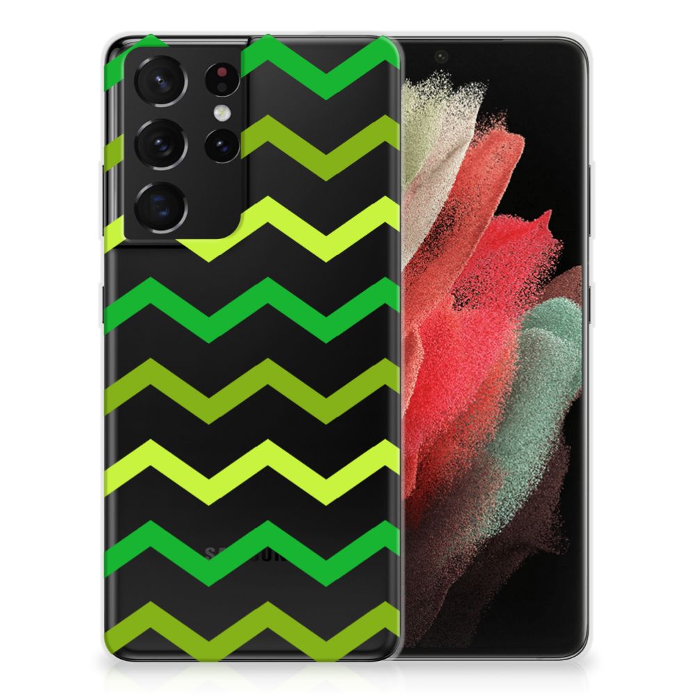 Samsung Galaxy S21 Ultra TPU bumper Zigzag Groen B2C Telecom