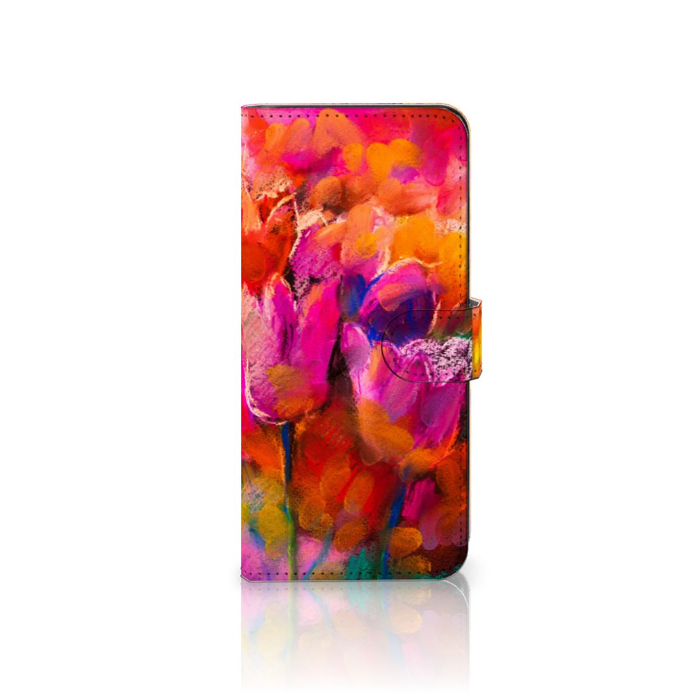 Hoesje Samsung Galaxy A14 4G Tulips met kleurrijk tulpenontwerp.
