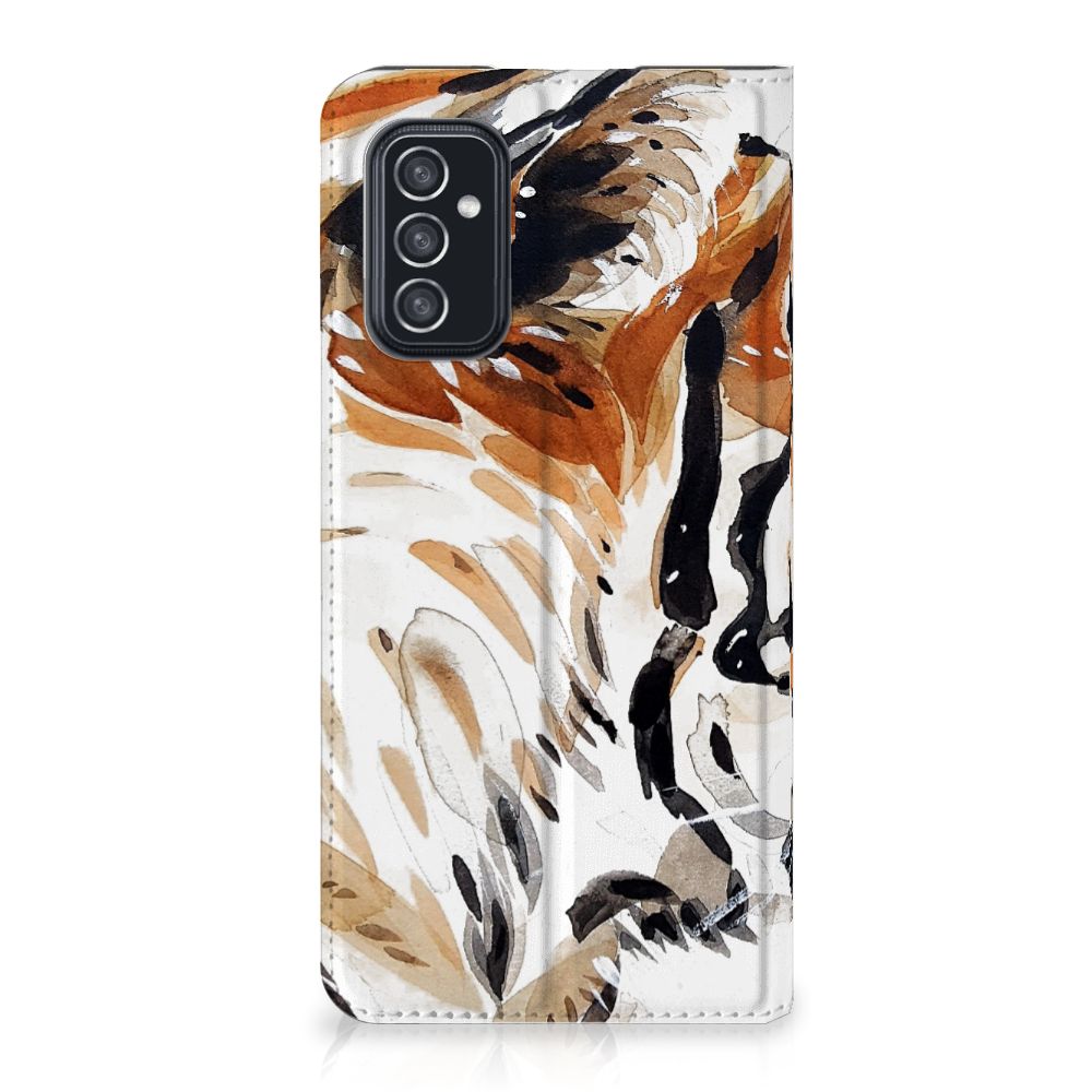 Bookcase Samsung Galaxy M52 Watercolor Tiger - B2C Telecom