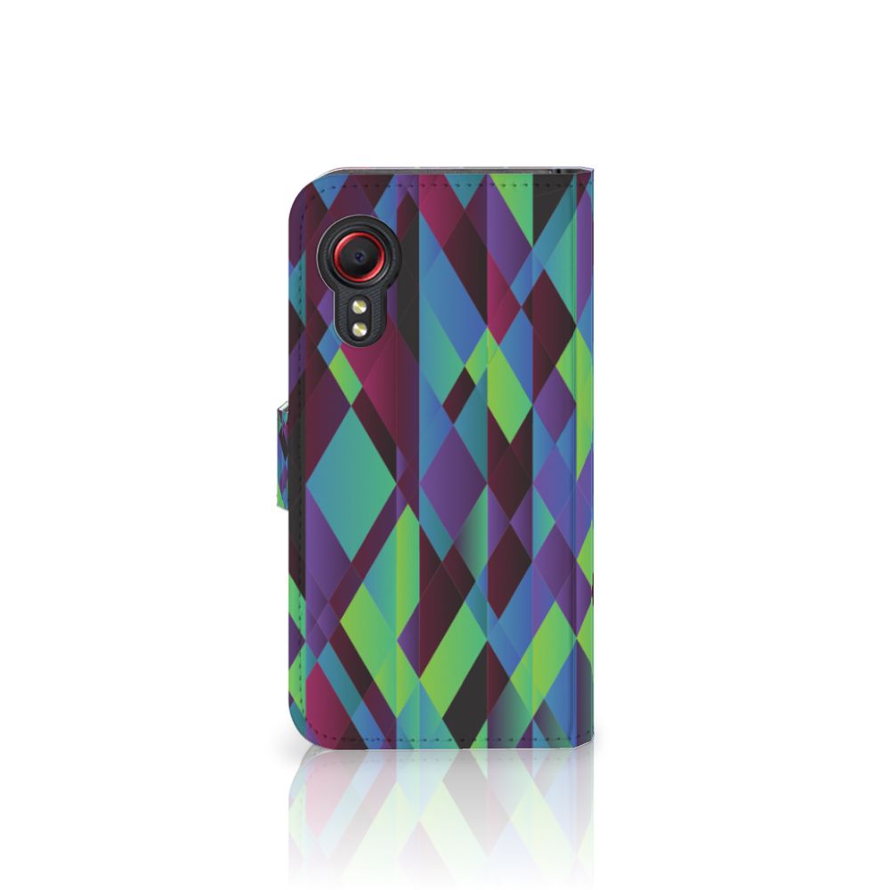 Samsung Galaxy Xcover 5 Book Case Abstract Green Blue