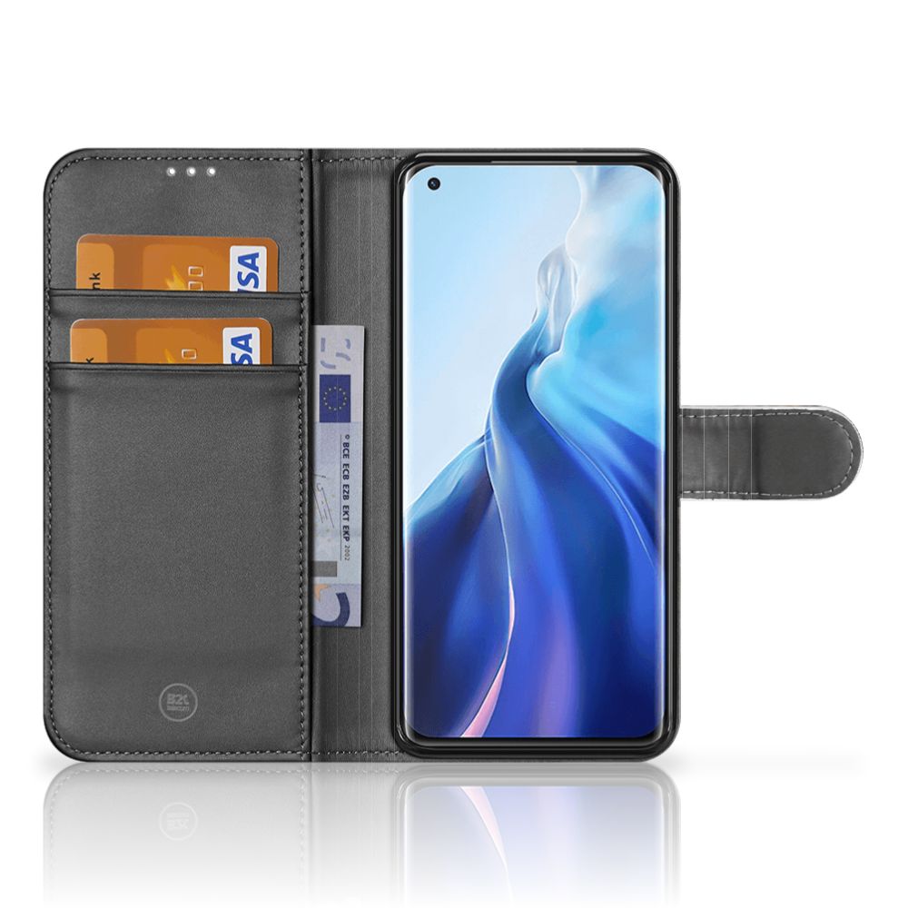 Telefoonhoesje met Pasjes Xiaomi Mi 11 Britse Korthaar met magnetisch lipje en kaartvakken.
