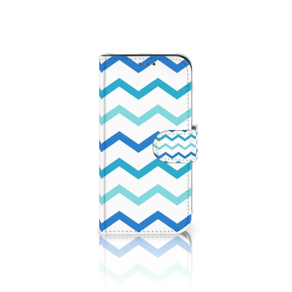 Apple iPhone 12 Mini Telefoon Hoesje Zigzag Blauw