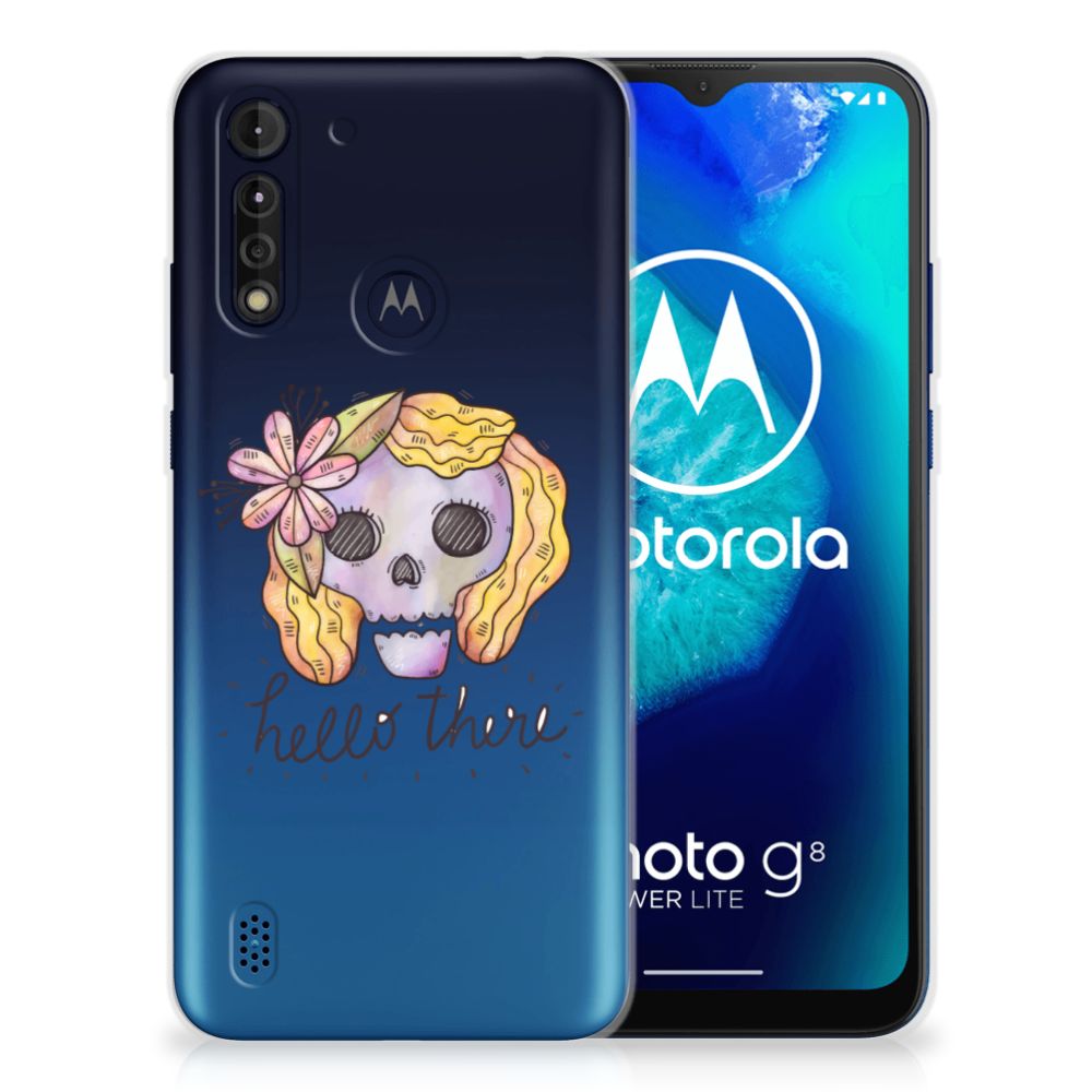 Silicone Back Case Motorola Moto G8 Power Lite Boho Skull B2C Telecom