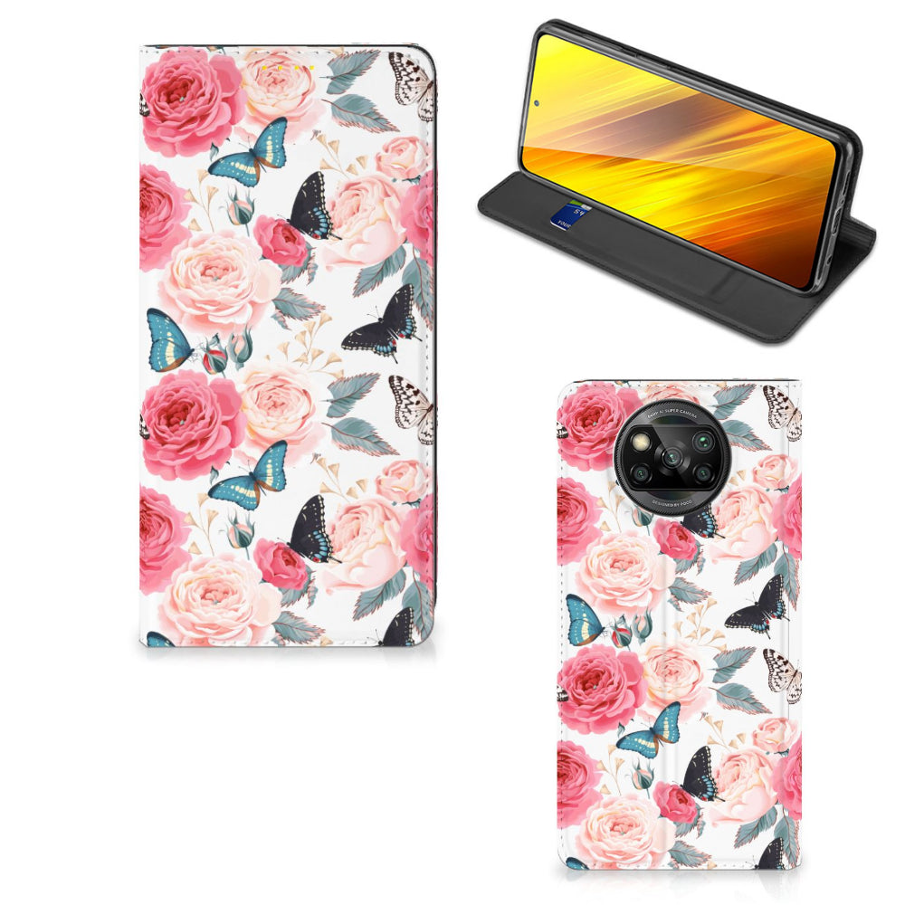 Xiaomi Poco X3 Pro | Poco X3 Smart Cover Butterfly Roses