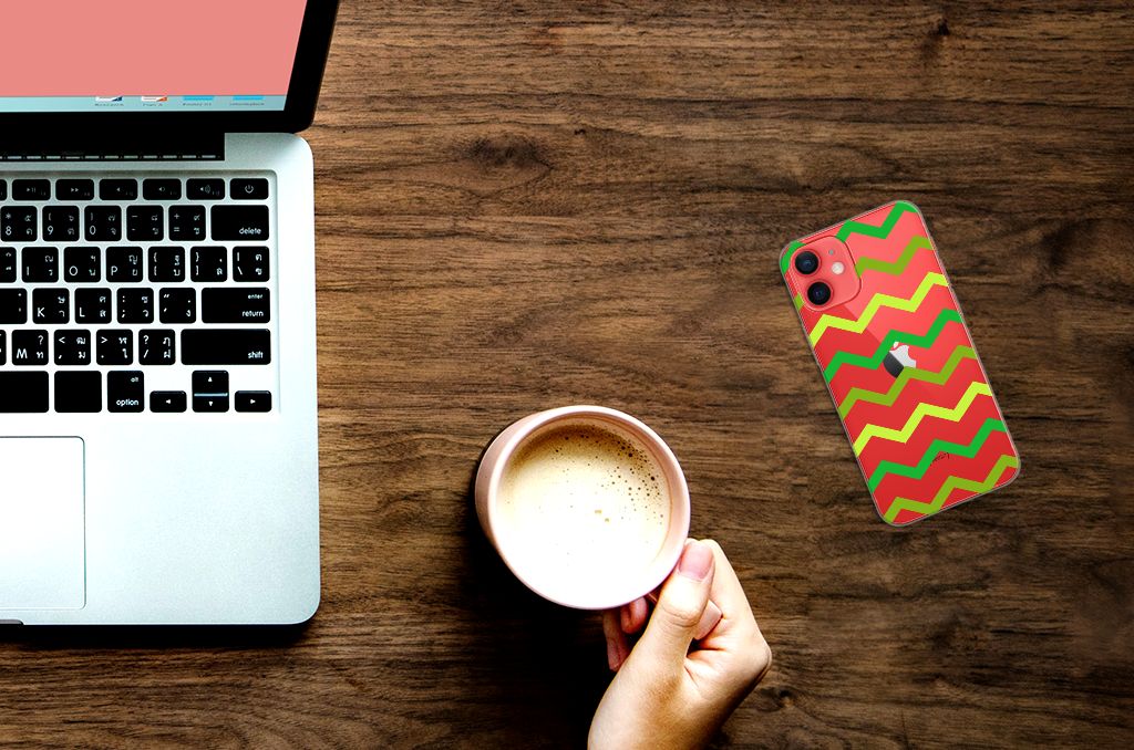 iPhone 12 Mini TPU bumper Zigzag Groen B2C Telecom