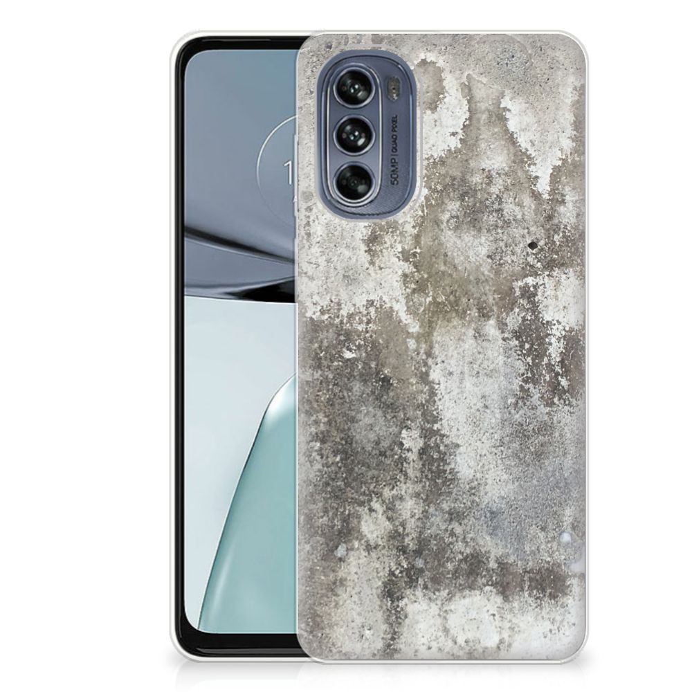 Motorola Moto G62 5G TPU Siliconen Hoesje Beton Print B2C Telecom