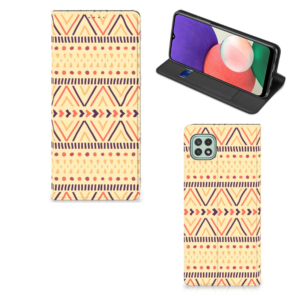 Samsung Galaxy A22 5G Hoesje met Magneet Aztec Yellow - B2C Telecom