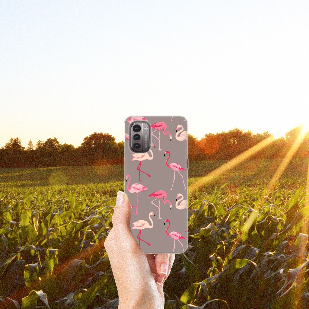 Nokia G21 | G11 TPU Hoesje Flamingo