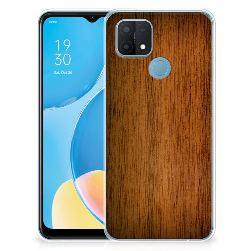OPPO A15 Bumper Hoesje Donker Hout B2C Telecom