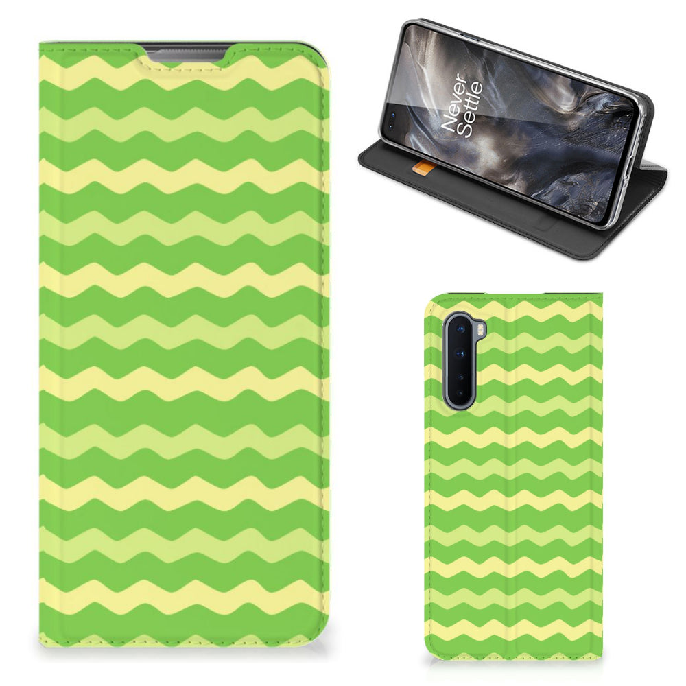 OnePlus Nord Hoesje met Magneet Waves Green