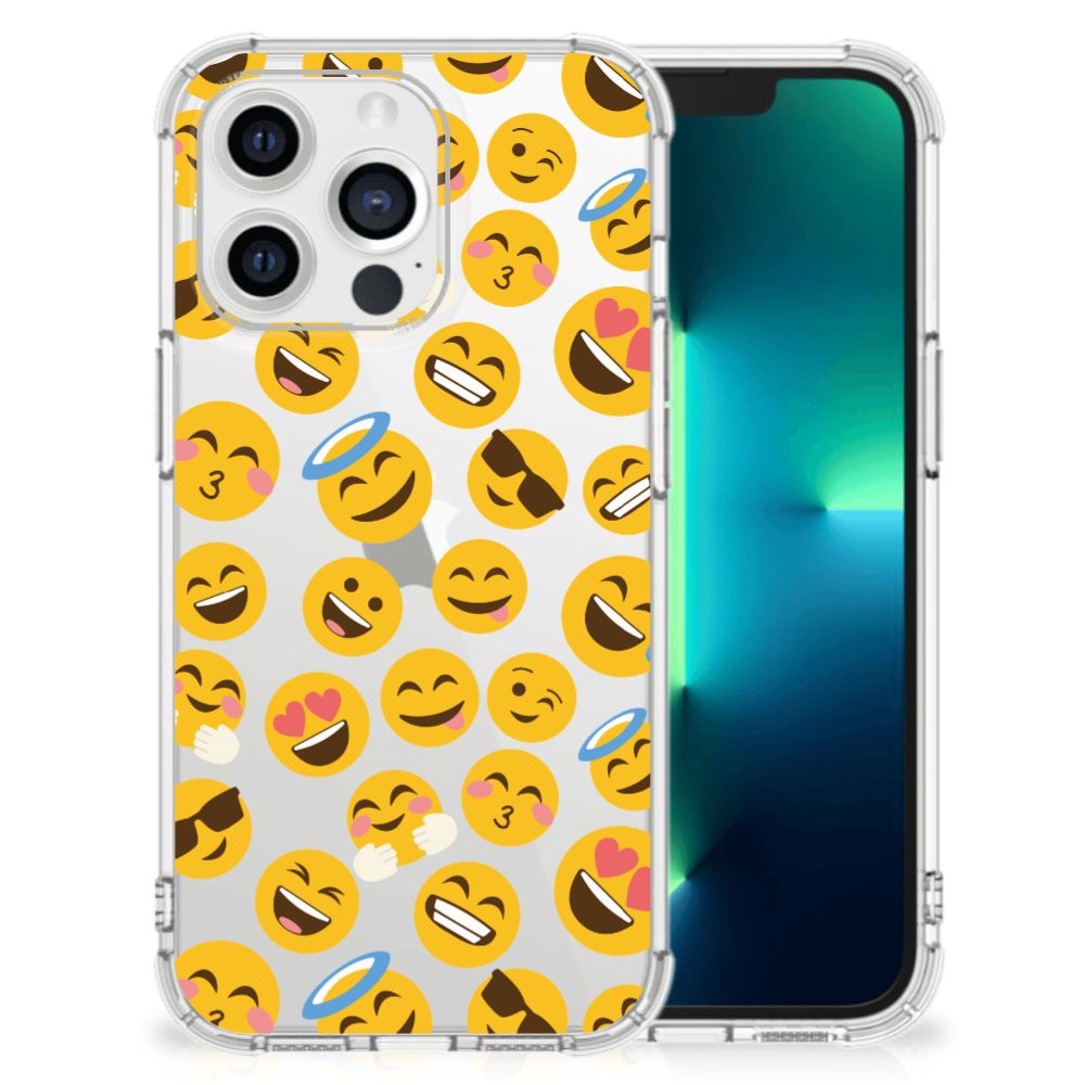 Apple iPhone 13 Pro Doorzichtige Silicone Hoesje Emoji B2C Telecom