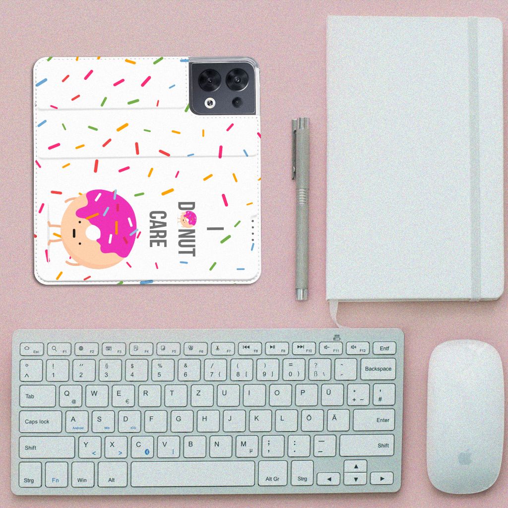 OPPO Reno8 Flip Style Cover Donut Roze - B2C Telecom